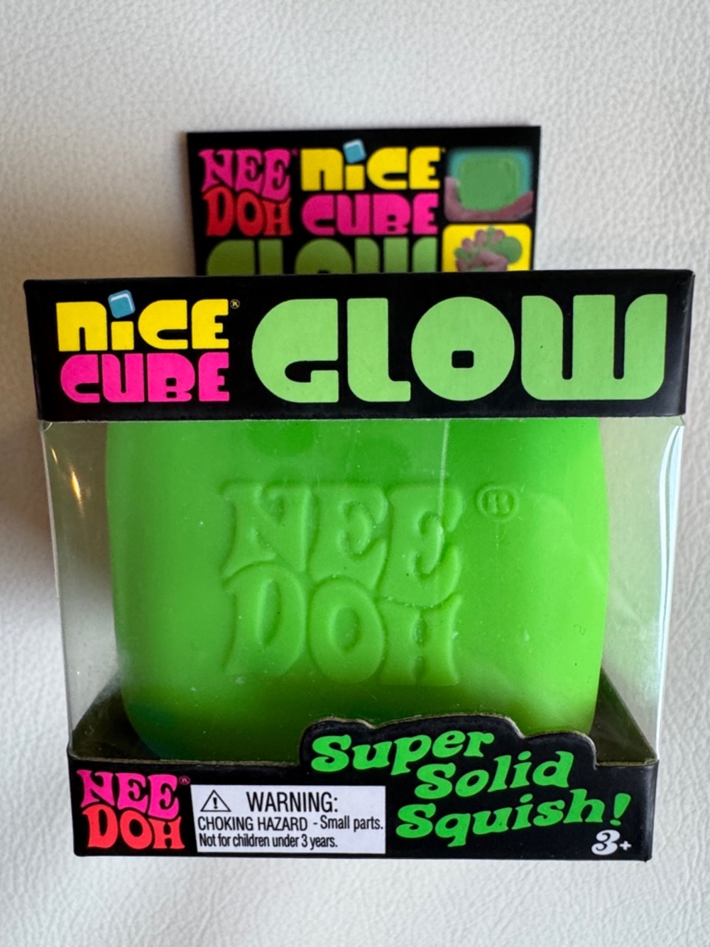 NeeDoh Glow in the Dark Nice Cube Neon Green Squishy Viral Toy New SHIPS TODAY!